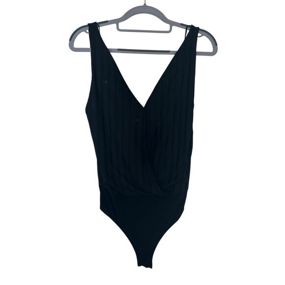 Zara Black Deep V Bodysuit - Medium - Picture 1 of 5